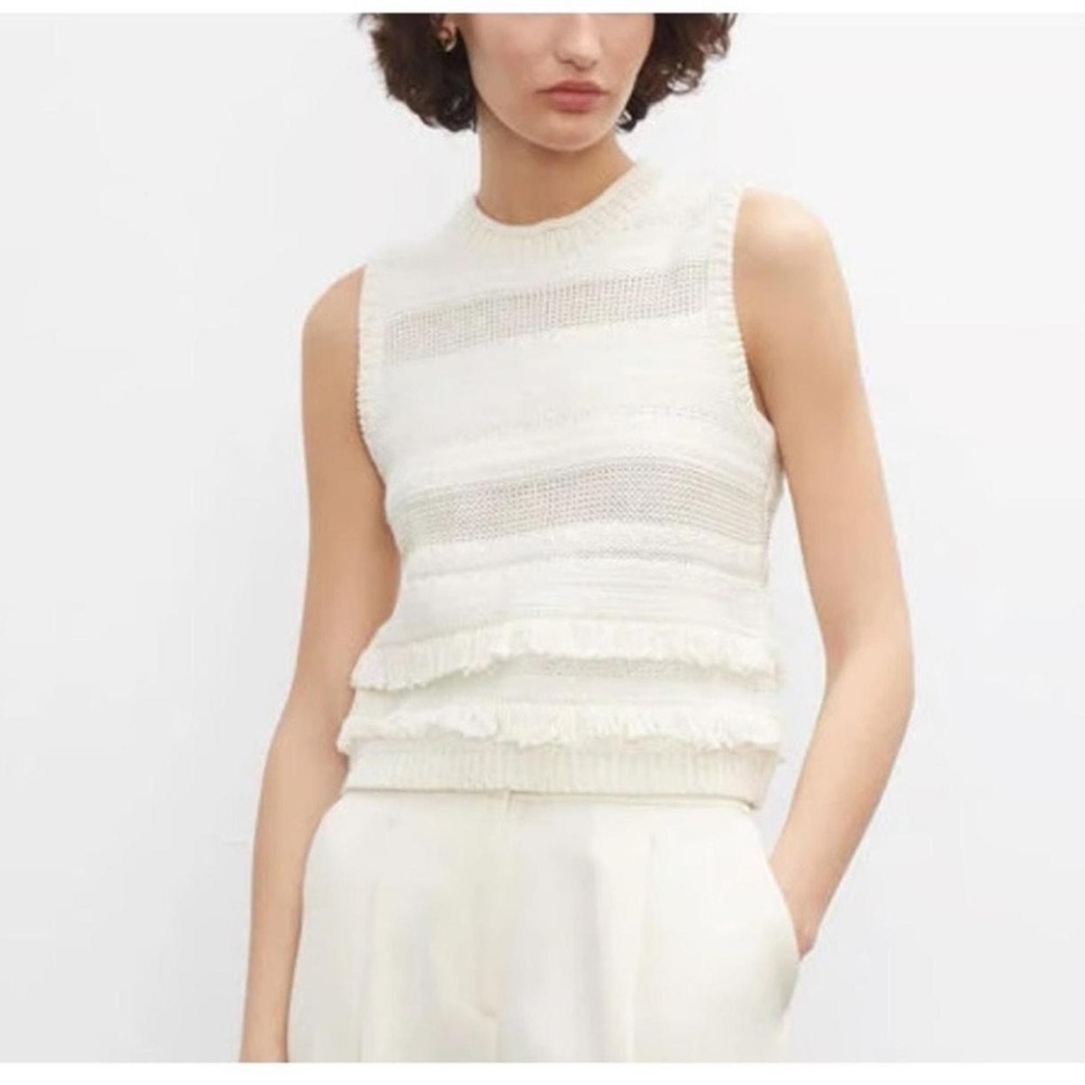 Club Monaco fringe tank sweater